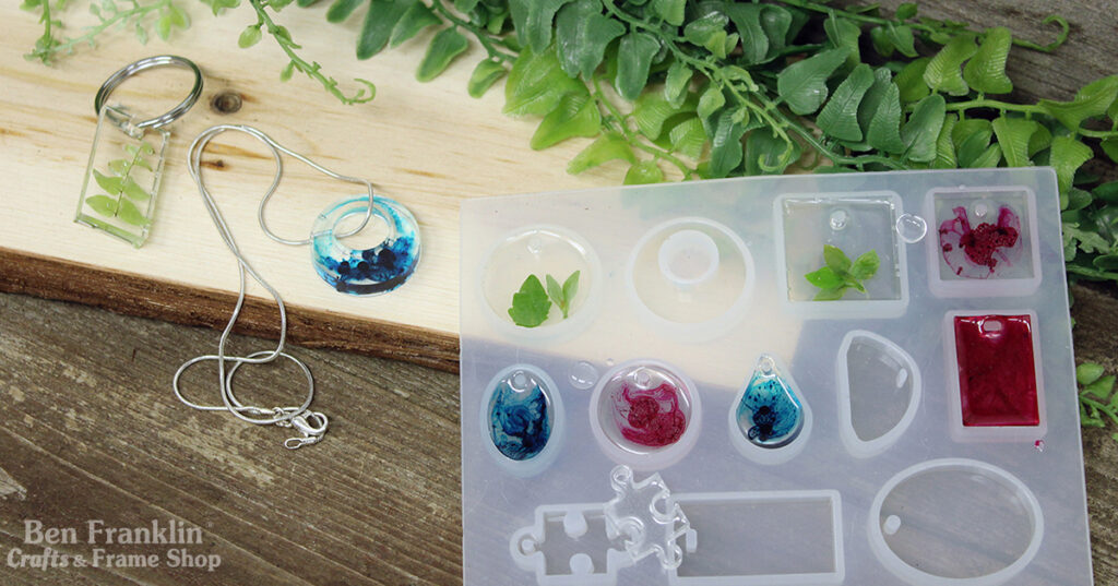 Resin jewelry samples