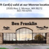 Gift Card valid at Ben Franklin