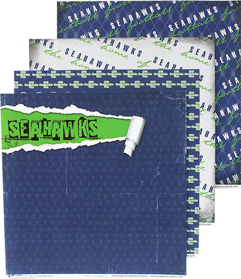 Seahawks Scrapbook Paper