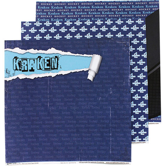 Seattle Kraken scrapbook paper