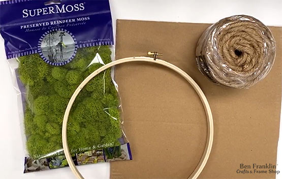 DIY moss tree wall art supplies