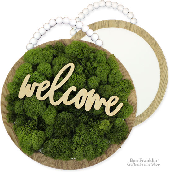 DIY Moss Welcome Sign