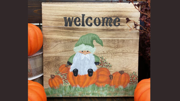 Fall Gnome Acrylic Painting