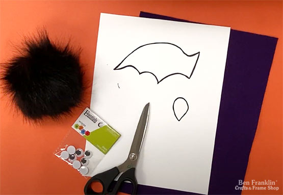 DIY Pom Pom Bat Supplies