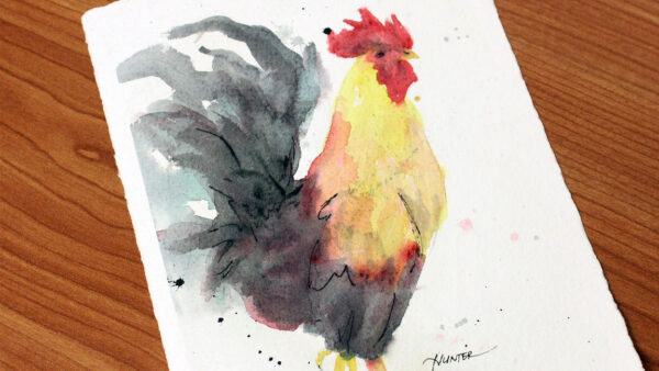 Watercolor Rooster