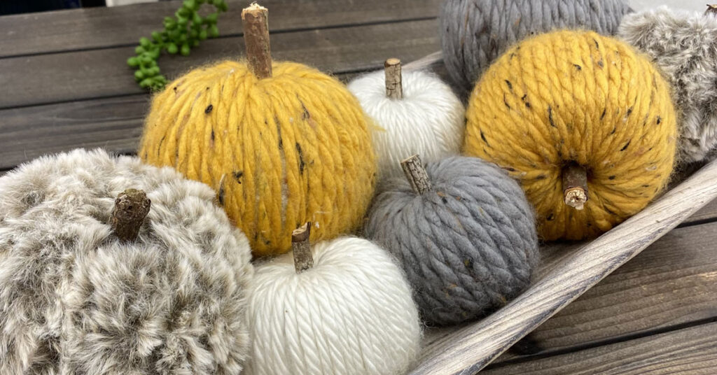 DIY Yarn Pumpkins