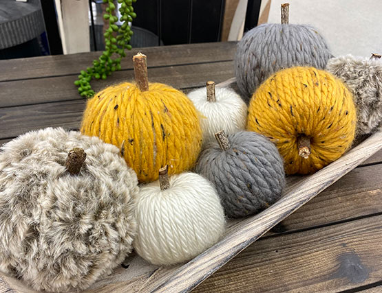 DIY Yarn Pumpkins