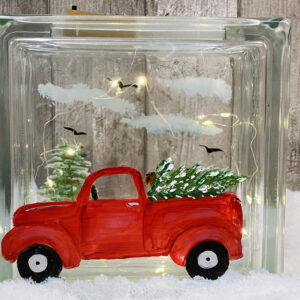 Red Truck Glass Painting