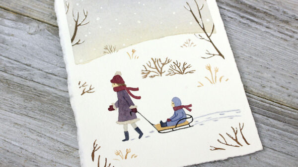 Watercolor Painting (Sledding), Sat. Nov. 20