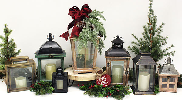 Christmas lanterns and candles