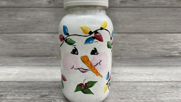 Snowman Candy Jar Painting