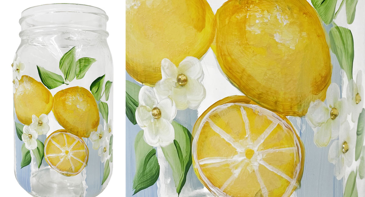 Paint Lemons on Glass Jar Class