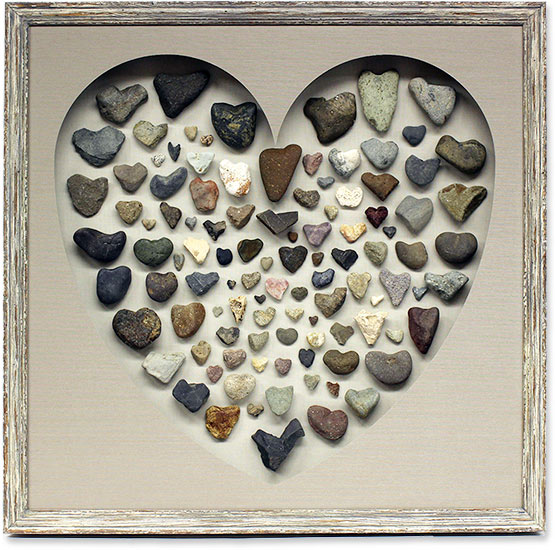 Custom Framed Heart Rocks