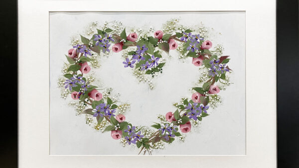 Canvas Painting Floral Heart
