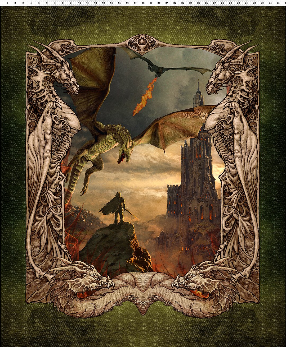 Dragons - The Ancients fabric collection by In The Beginning (Panel)