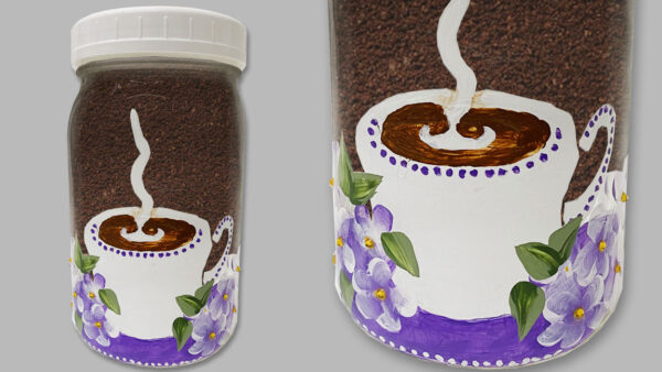 Glass Paint Jar - Coffee Mug