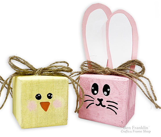 DIY Wood Block Bunnies and Chick