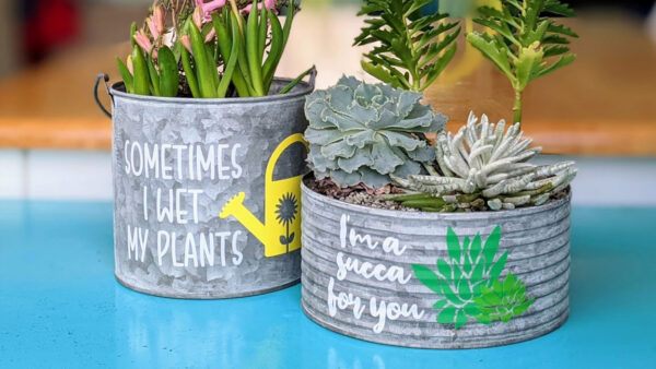Cricut Metal Planter Class