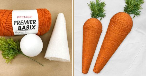 DIY Foam and Yarn Carrots