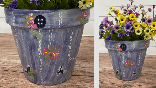 Acrylic Painting Class: Tattered Denim Pot