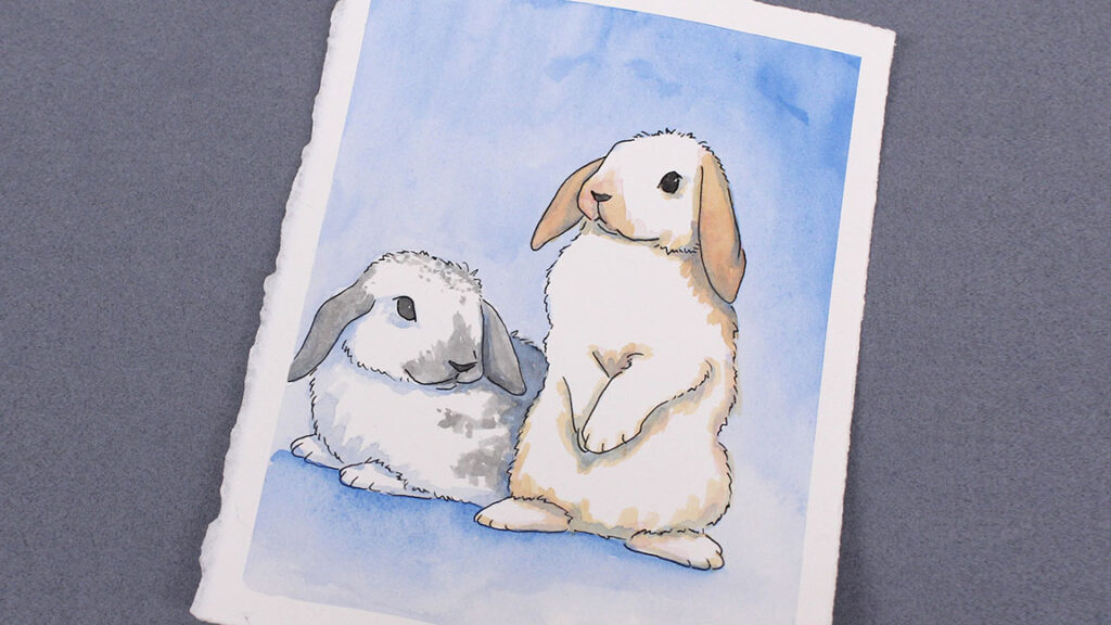 Watercolor Painting - Rabbits