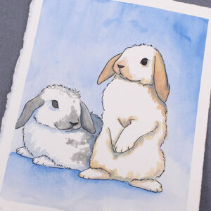 Watercolor Painting - Rabbits