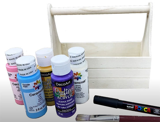 Finger Paint Planter - supplies