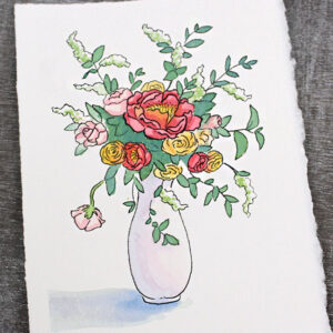 Watercolor Painting Class - Flowers in vase