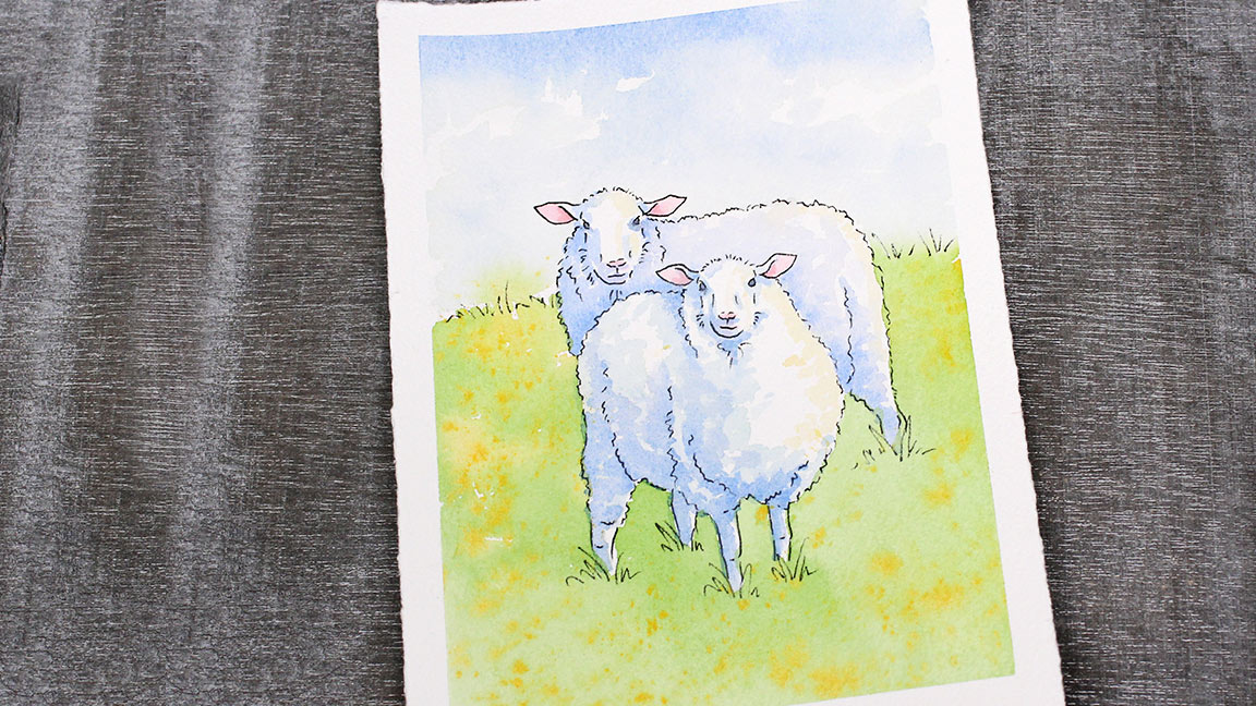 Watercolor Painting Class - Sheep
