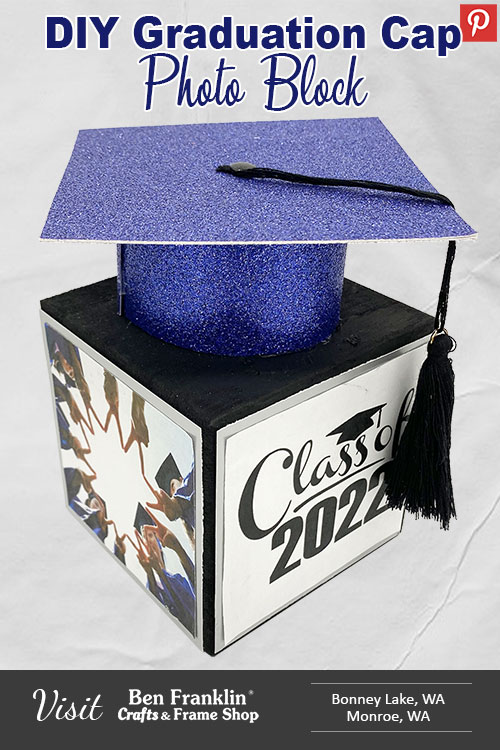 DIY Graduation Cap Photo Block - PIN