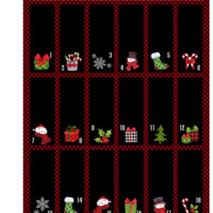 Santa's Tree Farm fabric panel by Deborah Edwards for Northcott
