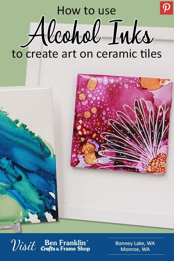 How to use Alcohol Inks to create art on ceramic tiles