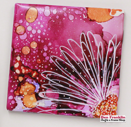 How to use Alcohol Inks to create art on ceramic tiles