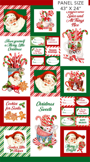 Peppermint Candy fabric panel