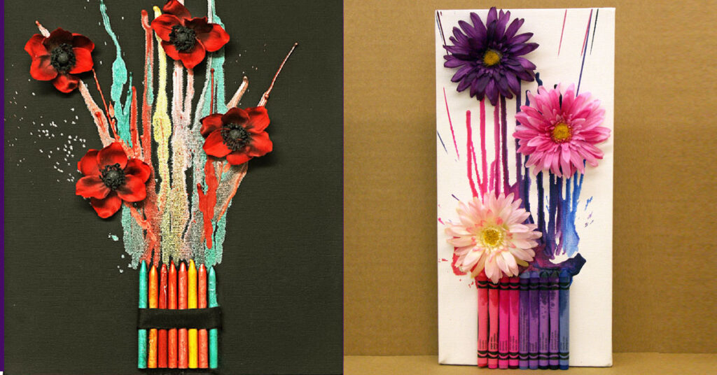 How to make a melted crayon bouquet