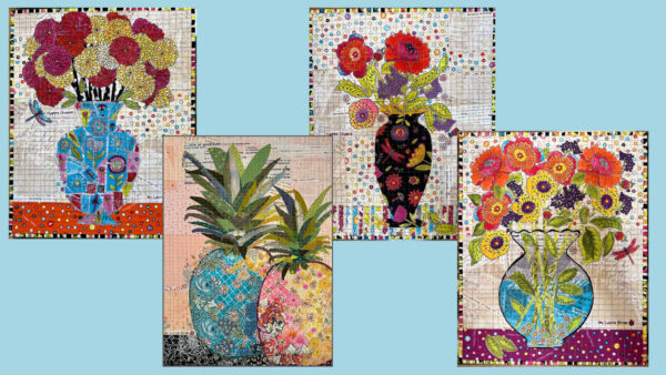 Pineapples or Vase Collage quilt class
