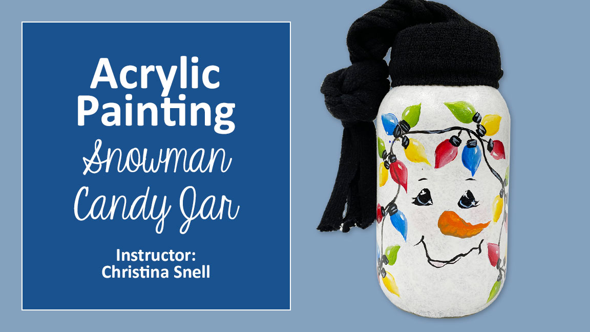 Acrylic Painting Snowman Jar