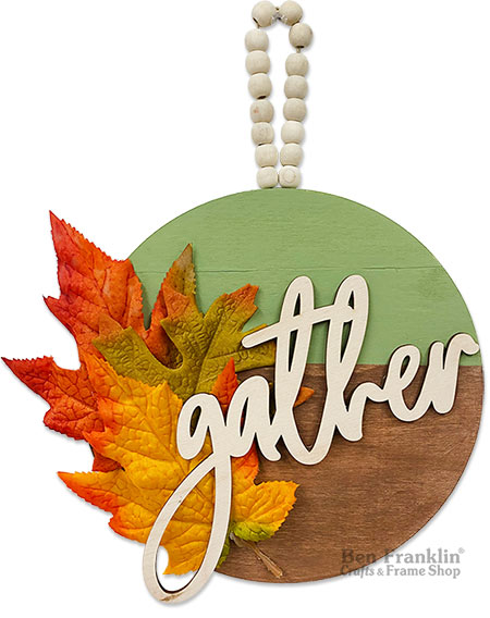 Fall Craft - wood round gather sign