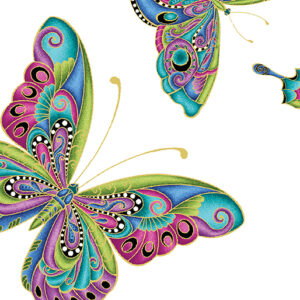 Alluring Butterflies fabric by Ann Lauer for Benartex