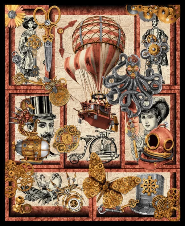 Alternative Age fabric panel by Urban Essence Designs for Blank Quilting