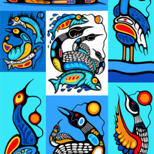 Healing Waters fabric panel by Mark Anthony Jacobson for Northcott Fabrics