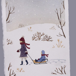 Watercolor Painting Class: Sledding