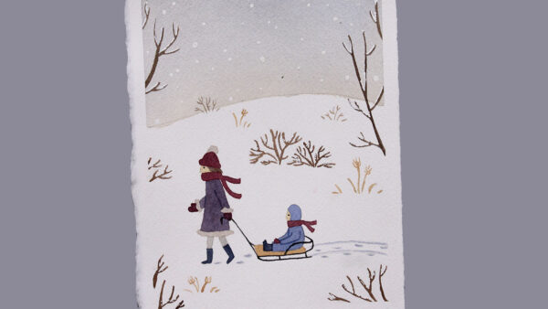 Watercolor Painting Class: Sledding