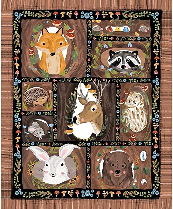 FOREST CRITTERS fabric panel by Laura Konyndyk for Blank Quilting