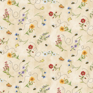 Gnome and Garden fabric by Susan Winget for Wilmington Prints