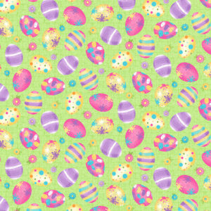 HOPPY EASTER GNOMIES fabric by Shelly Comiskey for Henry Glass Fabrics.