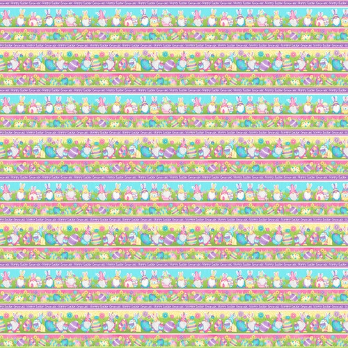 HOPPY EASTER GNOMIES fabric by Shelly Comiskey for Henry Glass Fabrics.