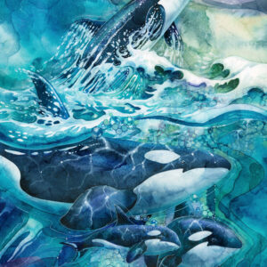 WHALE SONG fabric collection by Deborah Edwards and Melanie Samra with whale prints from Jody Bergsma for Northcott Fabrics