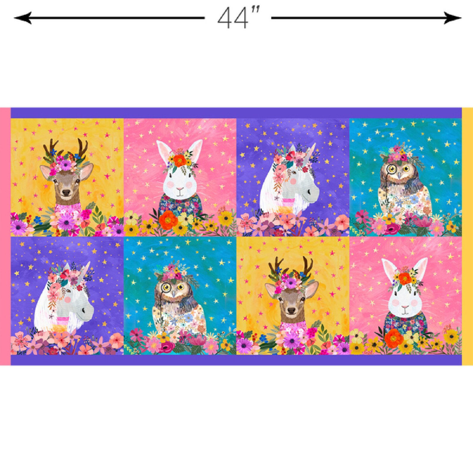 MAGIC FRIENDS fabric panel by Mia Charro for Free Spirit Fabrics