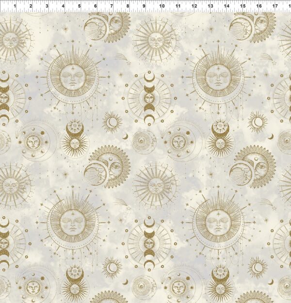 THE SUN, THE MOON, AND THE STARS! fabric by Jason Yenter for In The Beginning Fabrics